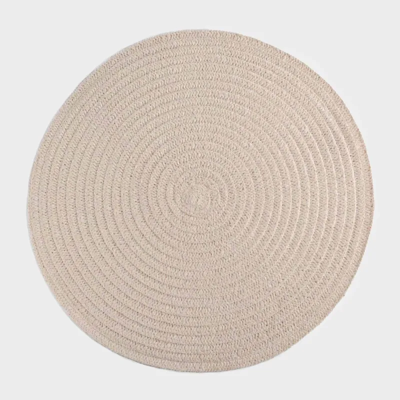 Placemat, 38 cm, Chenille, round, sand, Chenill