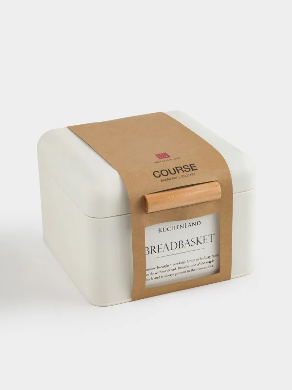 Bread box, 20x20x14 cm, metal / wood, square, dairy, Breadbasket, Course, image-6