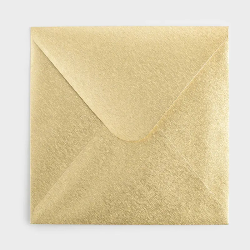 Gift envelope, 15 cm, paper, square, golden, Congrats