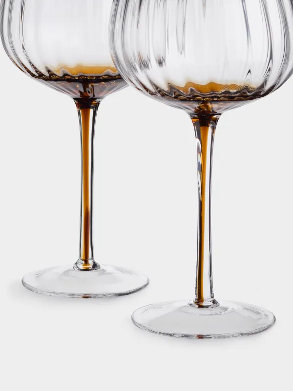 Drinking glass, 460 ml, 2 pcs, glass, brown gradient, Felino, image-4