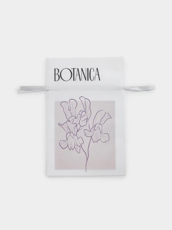 Gift bag, 30x45 cm, with drawstrings, polypropylene, white, Flower, Botanica, image-0