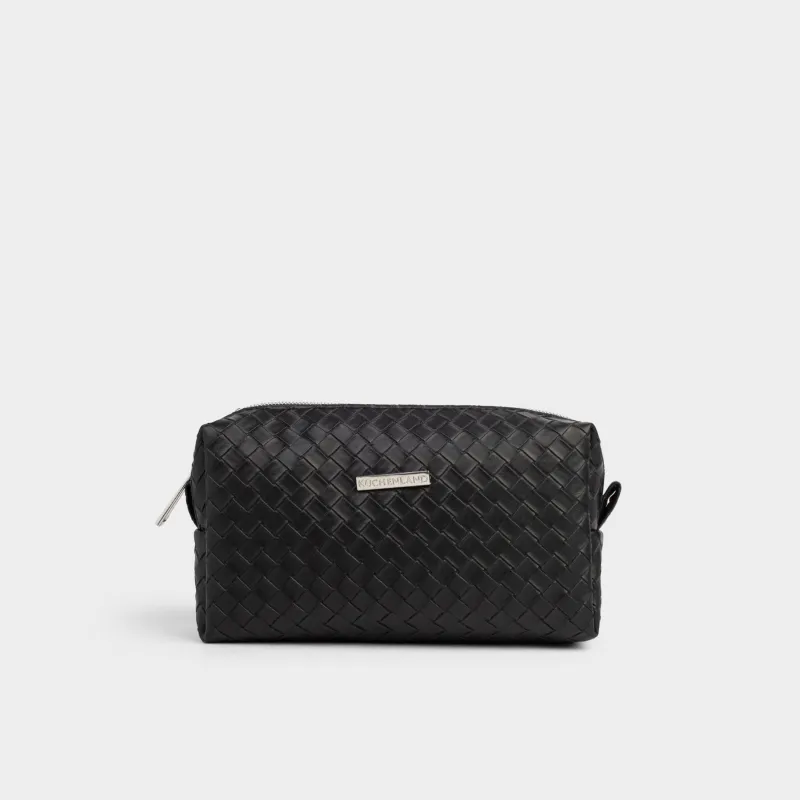 Makeup bag, 18х11 cm, polyurethane, black, Sennit