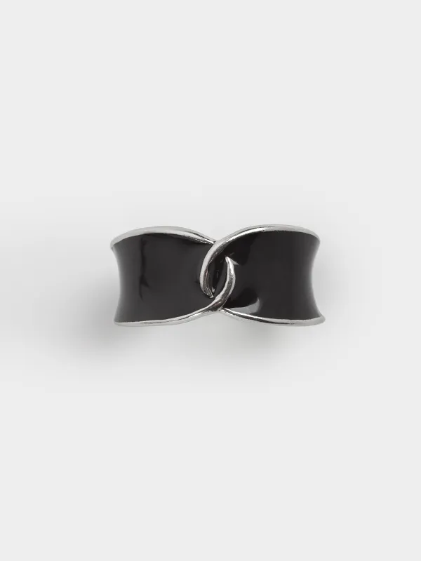 Ring, size S-M, single size, metal / acrylic, golden beige, Jewelry, image-4