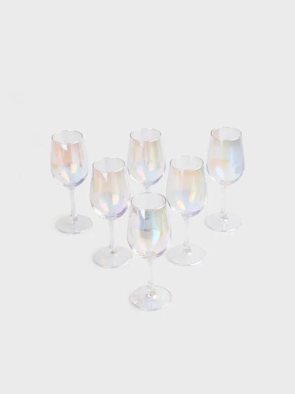 White wine glass, 320 ml, 6 pcs, glass, mother of pearl, Floyd polar, image-1