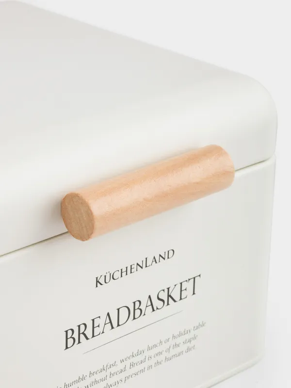 Bread box, 20x20x14 cm, metal / wood, square, dairy, Breadbasket, Course, image-3