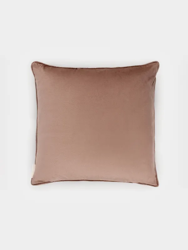 Decorative pillow, 45x45 cm, chenille / corduroy, gray-beige, Dragonfly, Dragonfly, image-1