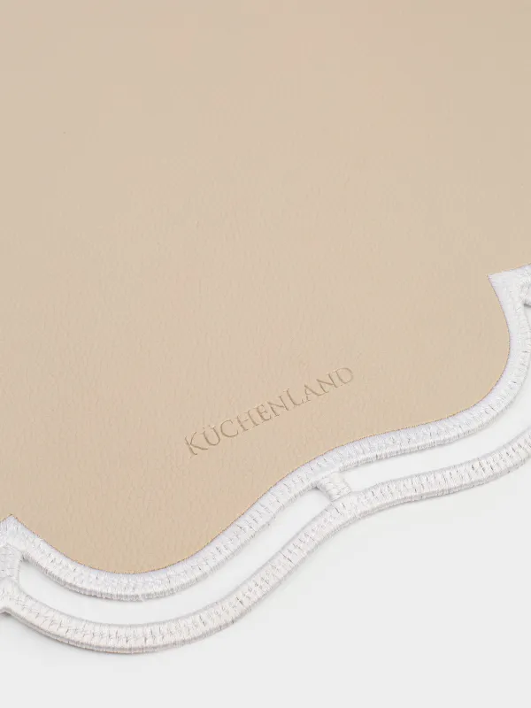 Placemat, 38 cm, PVC / polyester, shaped, beige, Rock vintage, image-2