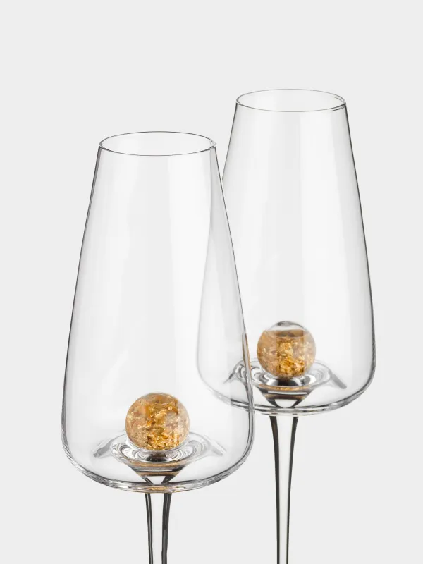 Drinking glass, 270 ml, 2 pcs, Crystal glass, Amber ball, Sorento, image-2
