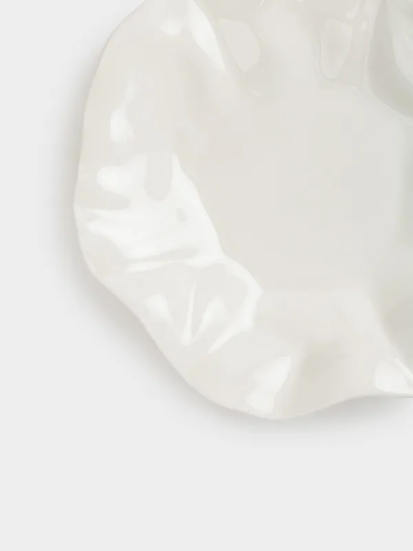 Snack plate, 21 cm, porcelain N, milk, Crumpled effect, Crumple, image-2