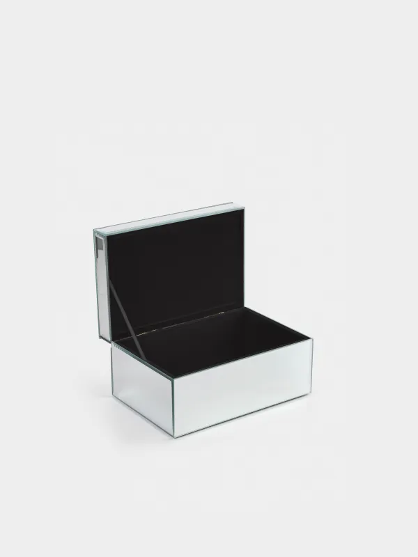Jewelry box, 20x14 cm, glass, Mirror, Pearls, Glossy, image-4