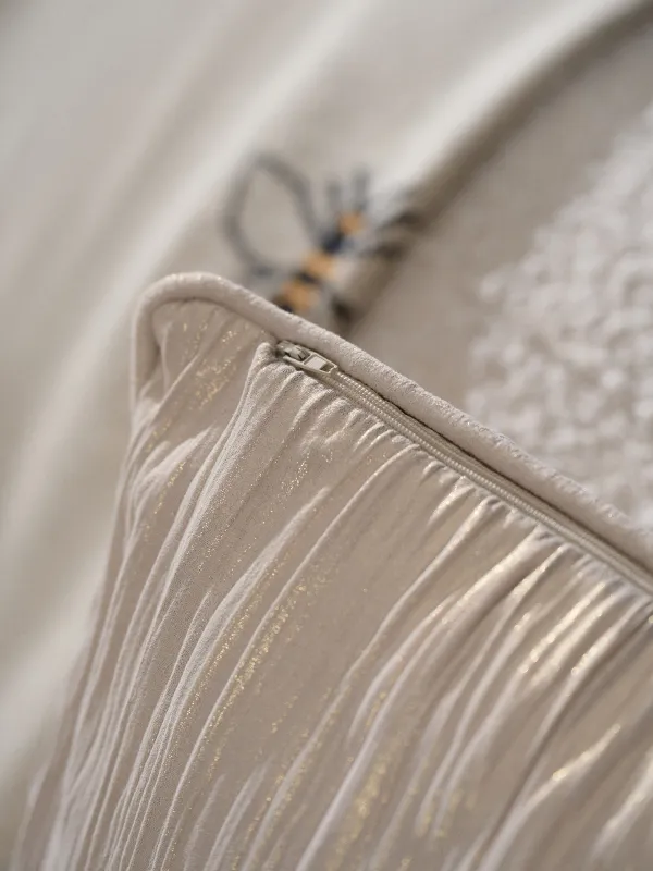 Decorative pillow, 45x45 cm, velvet, milky gold, Waves, Aspect, image-3