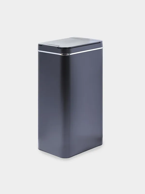 Trash can, 50 L, Sensor bin, metal/plastic, rectangular, black, Style, Sensor Bin, image-0