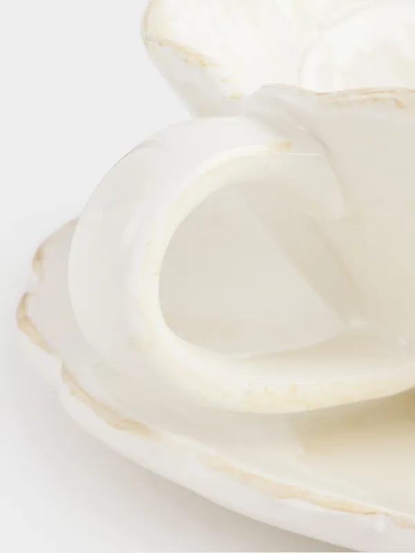 Tea pair, 1 person, 2 items, 350 ml, ceramic, milky beige, Flower, Bloome, image-4