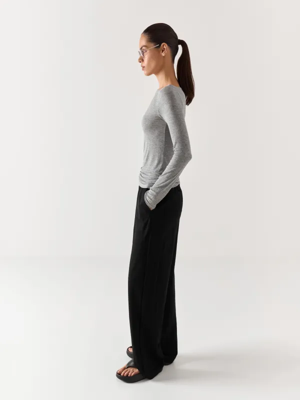 Women's longsleeve, homewear, size S, viscose, grey, Cristy, image-4