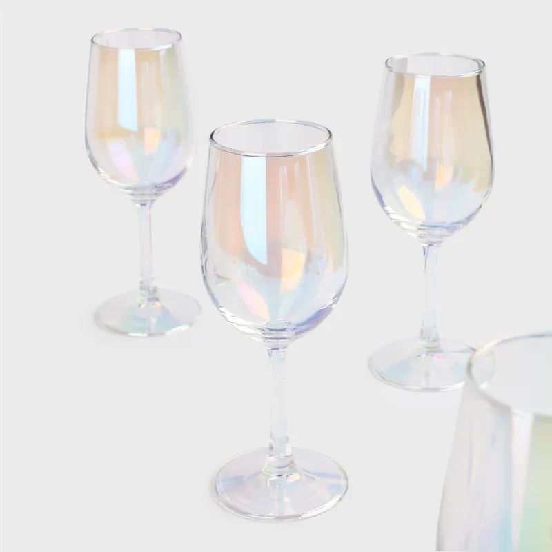 White wine glass, 320 ml, 6 pcs, glass, mother of pearl, Floyd polar, image-3