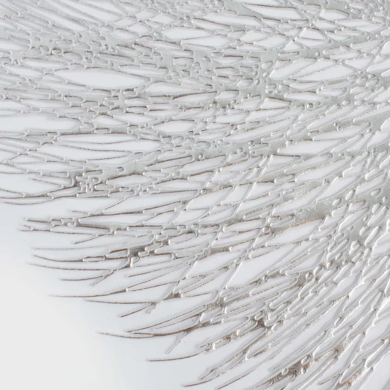 Placemats, 38 cm, PVC, round, silver, Azhur Grid, image-2