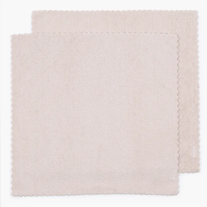 Cleaning cloth, 32x32 cm, 2 pcs, microfiber with lint, beige-pink, Clean, image-1