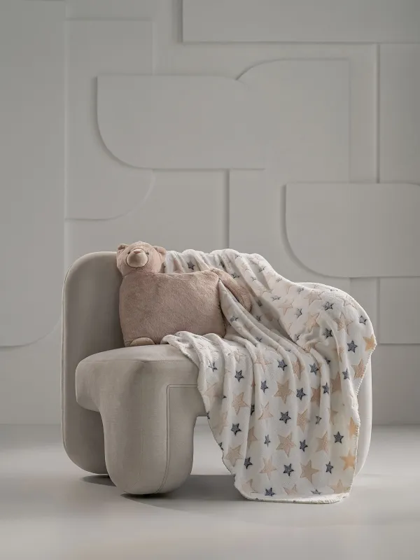 Blanket with pillow, 130x150 cm, fleece / plush, beige, Cat, Plush animals, image-2