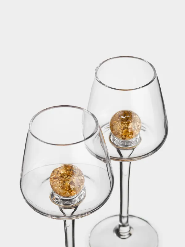 Drinking glass, 50 ml, 2 pcs, crystal glass, Amber ball, Sorento, image-3