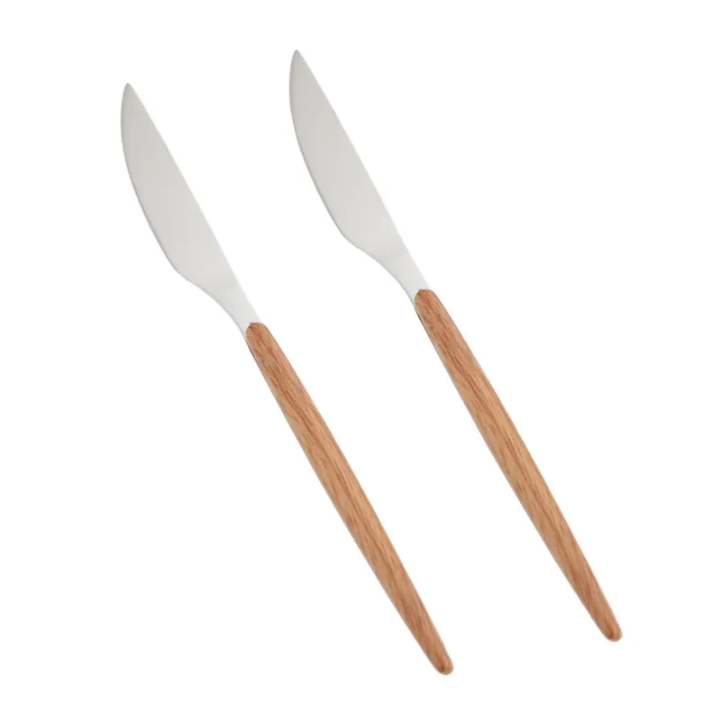 Table knife, 2 pcs, steel / plastic, brown, Oslo