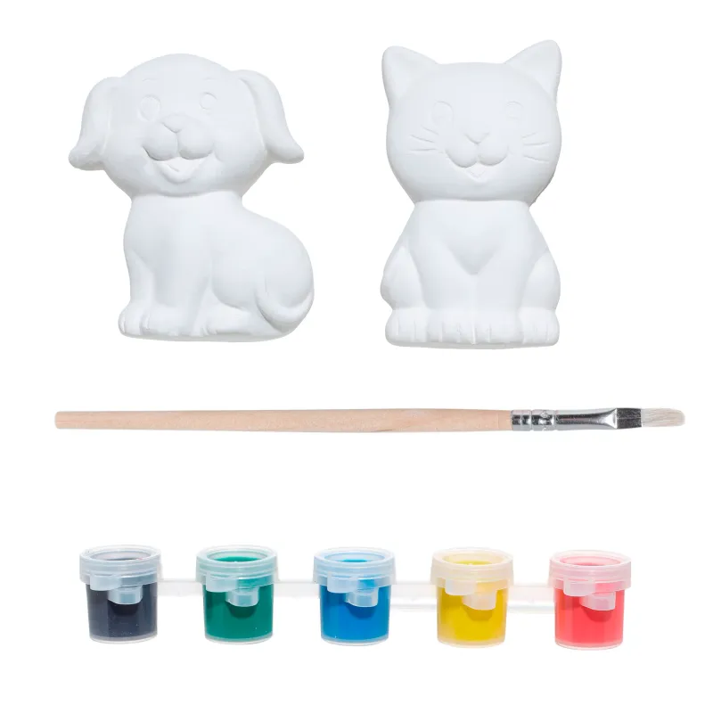 Creative kit, 2 pcs, painting, ceramics, Kitten and puppy, Cat