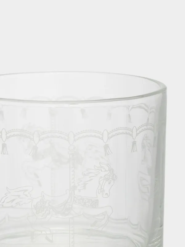 Storage container, 9x10 cm, ml, with brush, Glass, Horses, Clear pattern, image-3