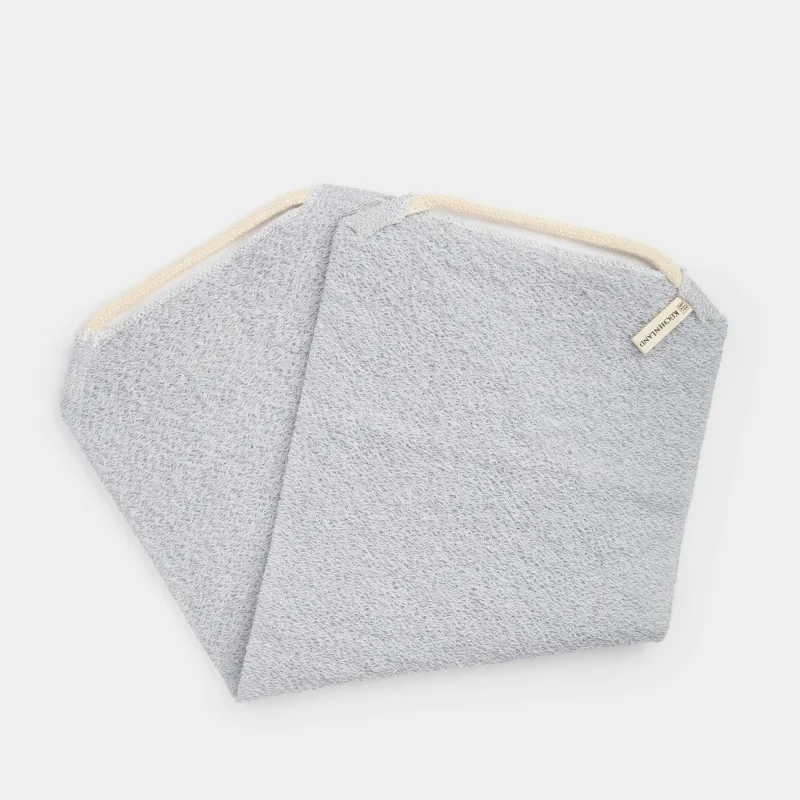 Washcloth-tape for washing the body, 45x21 cm, nylon / cotton, gray-blue, Unique spa