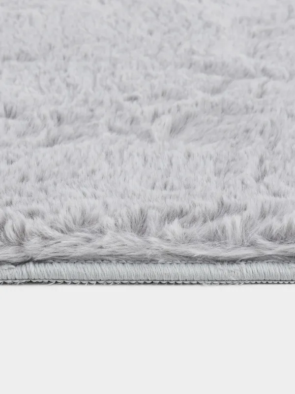 Rug, 150x210 cm, faux fur, light grey, Monotone, image-2