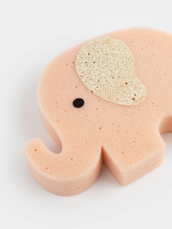 Body sponge, 12 cm, Children's, polyurethane, beige, Elephant, Childhood, image-4
