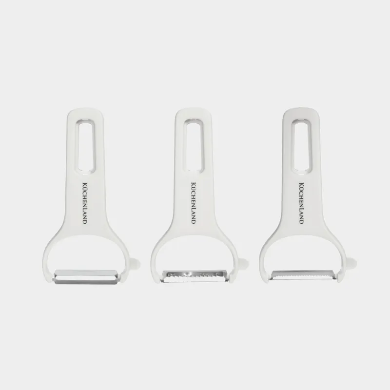 Vegetable peeler set, 3 pcs, Steel / plastic, Cream, Shred