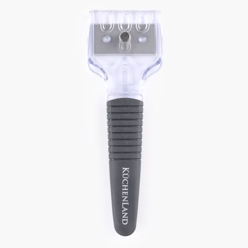 Glass ceramic plate scraper, 16 cm, 3 blades, plastic / steel, Black, Black style