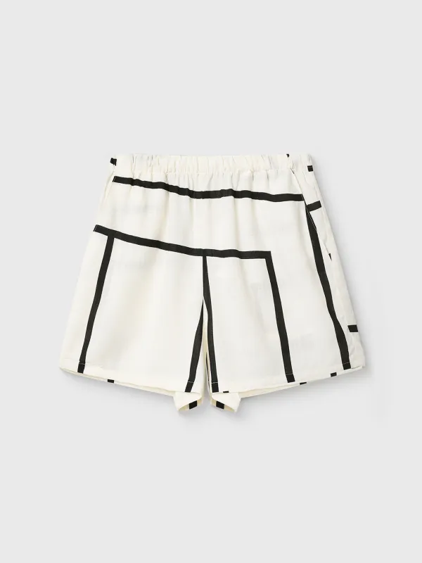 Women's shorts, size S, viscose, black and white, Straight, Nataly, image-6