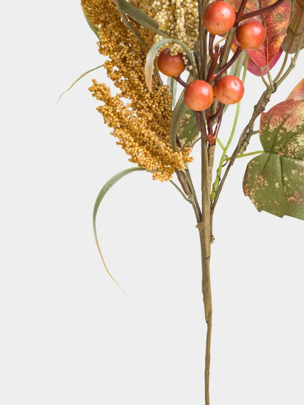 Decorative branch, 76 cm, foam/polyester, Mountain ash and amaranth, Forest symphony decor, image-2