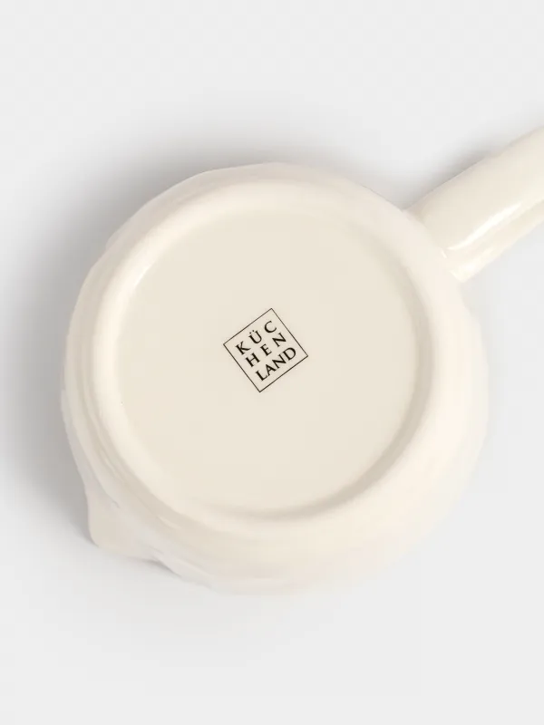 Measuring container, 450 ml, ceramic, milky, Crumpled effect, Crumple kitchen, image-4