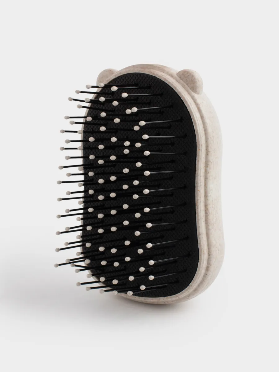 Hair massage comb, 9 cm, travel, vegetable fiber / plastic, Travel color, image-1