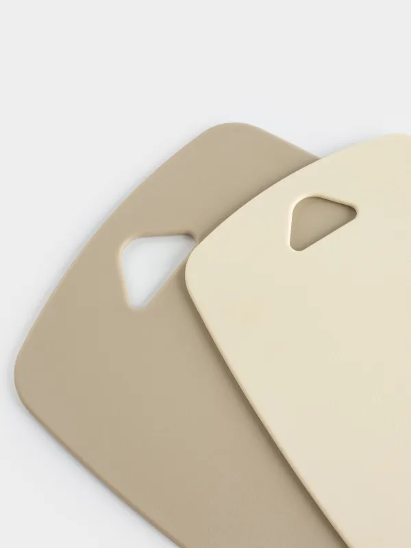 Cutting board, 30/35 cm, 2 pcs, plastic, milk/gray-brown, Soft kitchen, image-5