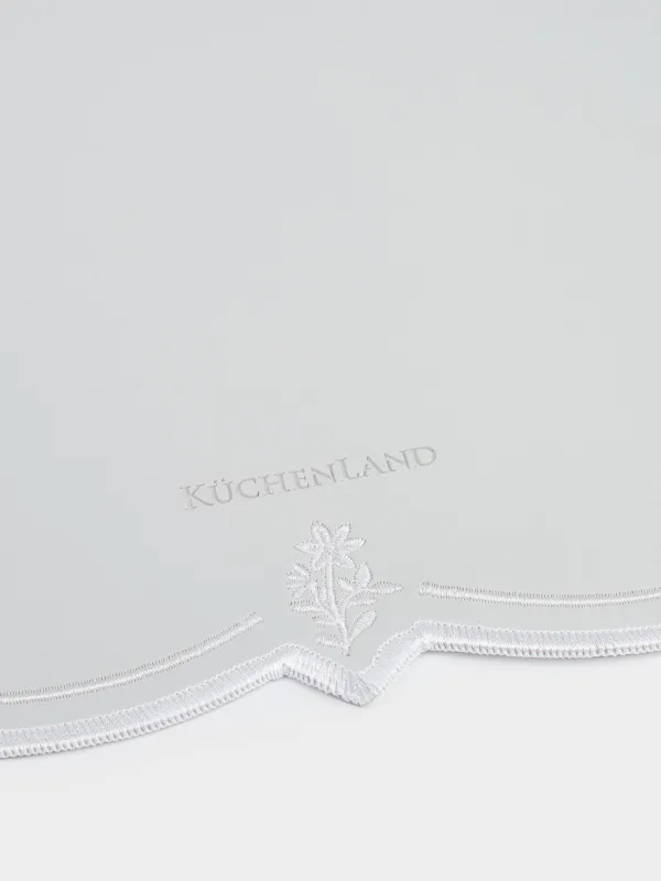 Placemat, 30x43 cm, PVC / polyester, shaped, grey-blue, Flowers, Rock embroidery, image-4