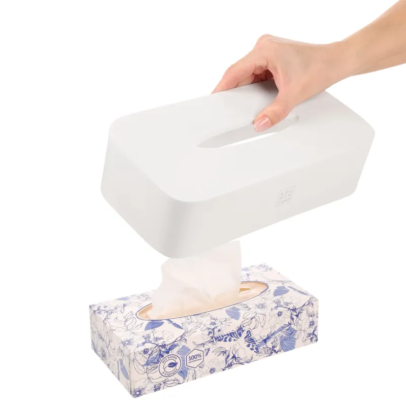 Paper napkin box cover, 26x13 cm, polyresin, white, Vesta, image-3