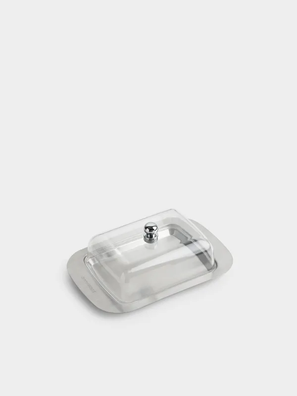 Butter dish, 19 cm, steel / plastic, rectangular, Classic, image-1