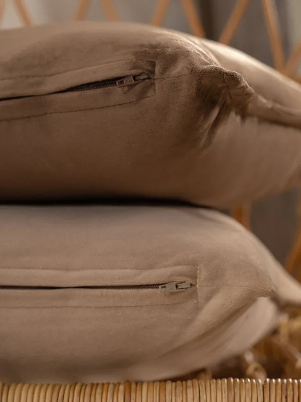 Decorative pillow, 45x45 cm, velvet, brown, Silk velvet, image-4