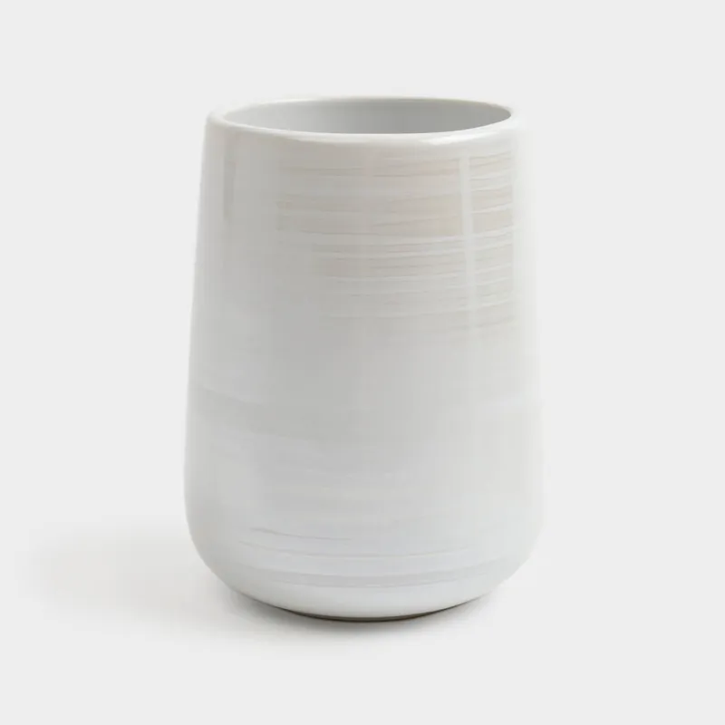 Bathroom tumbler, 11 cm, ceramic, white, mother of pearl, Odyssey
