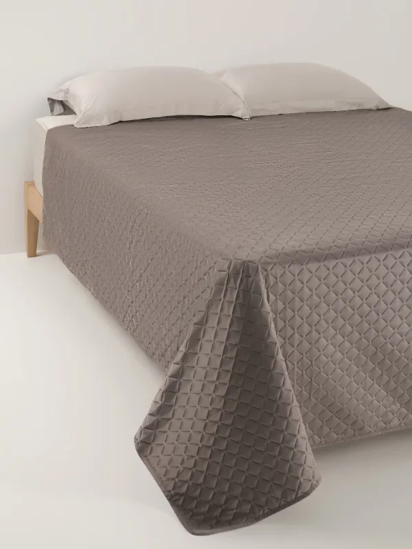 Bedspread, 220x240 cm, quilted, corduroy/microfiber, lilac, Stitch velvet, image-0