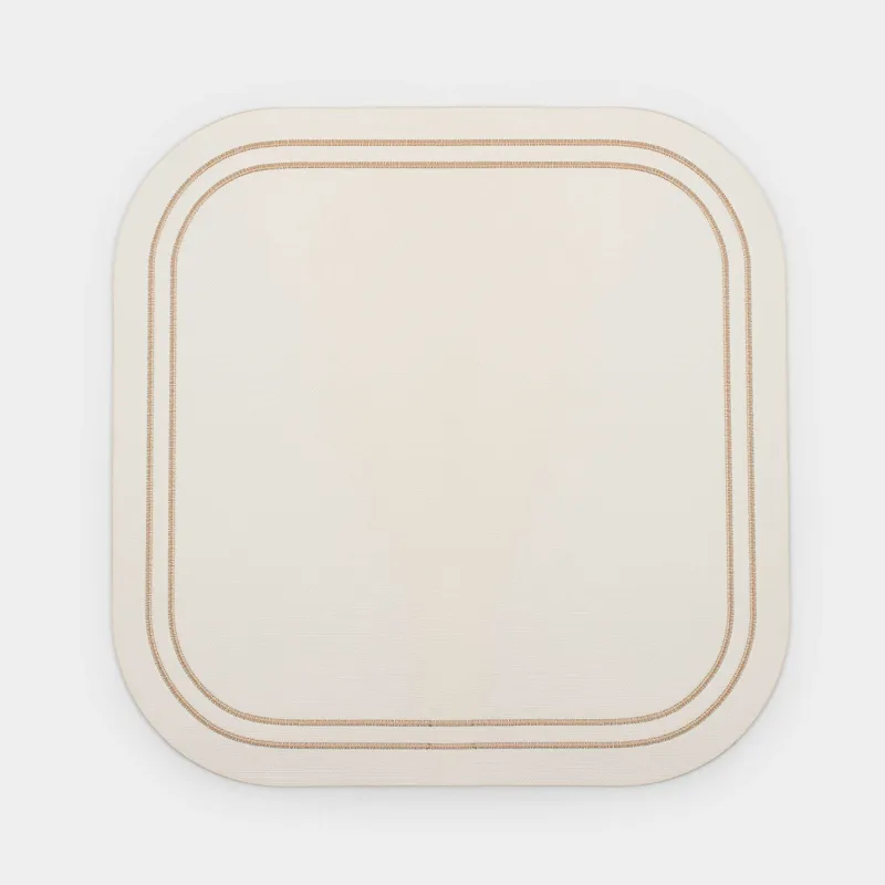 Placemat, 33x33 cm, PVC / polyester, square, milky, Rock vintage