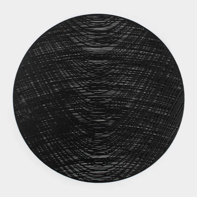 Napkin for appliances, 38 cm, PVC, round, black, Azhur Grid