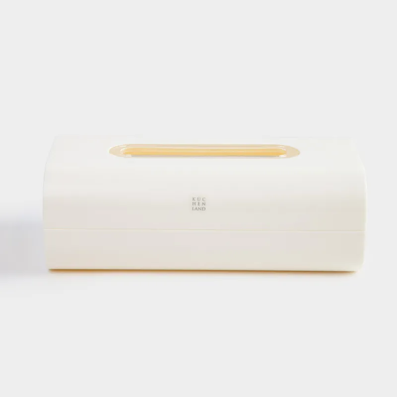 Paper napkin box, 24x14 cm, plastic / acrylic, milky, Eleos, image-0