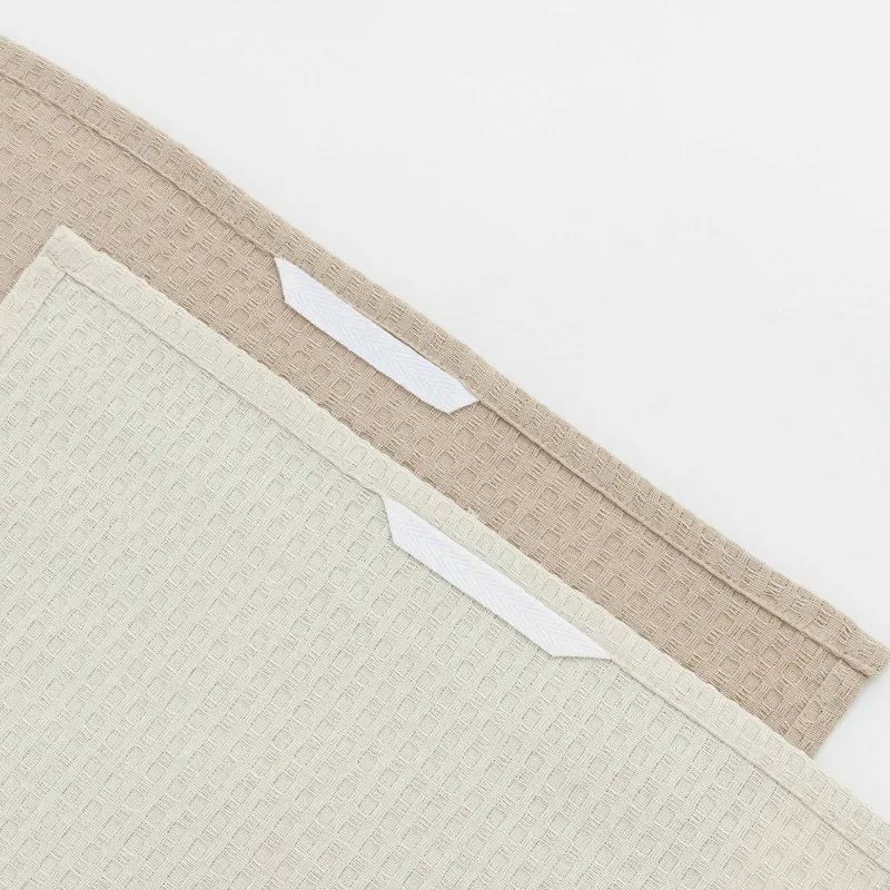 Kitchen towel, 40x60 cm, 2 pcs, with lace, cotton, beige, Waffle, image-4