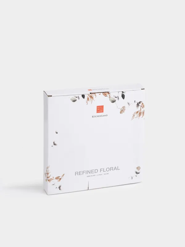 Snack plate, 20 cm, 2 pcs, porcelain N, Autumn flowers, Refined floral, image-5