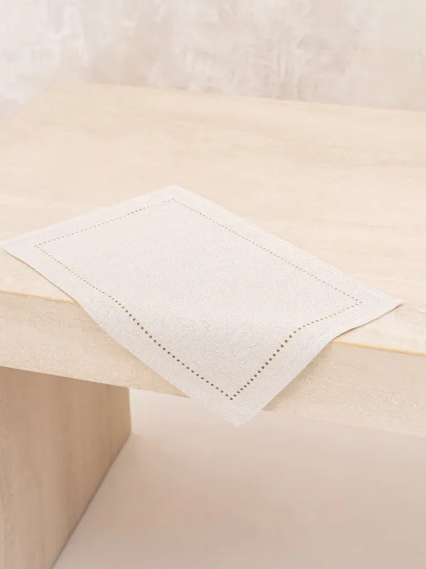 Napkin for appliances, 30x45 cm, polyester, rectangular, silver-cream, Hemstitch, image-6