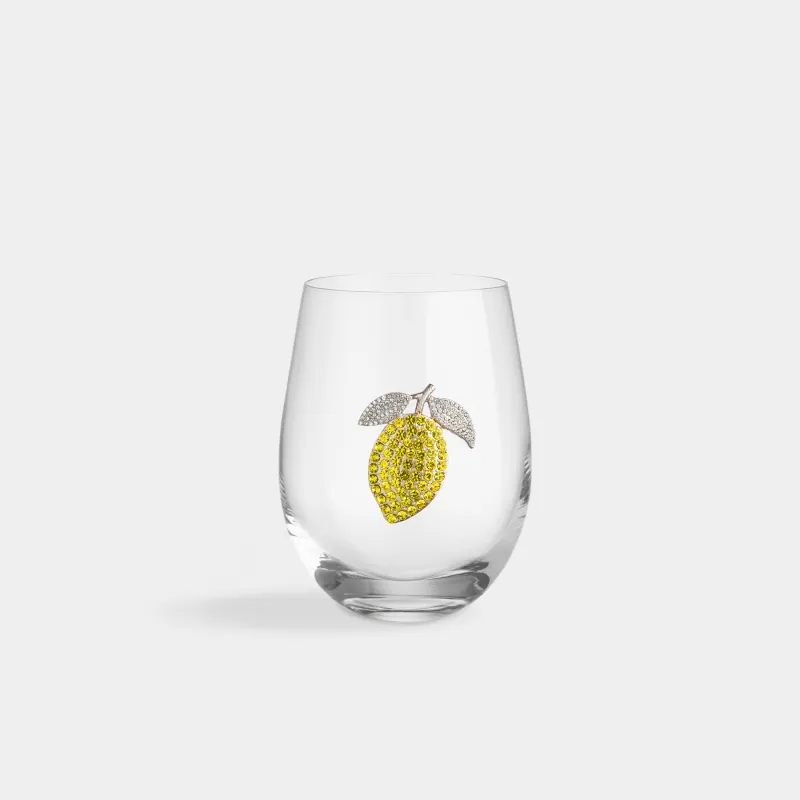 Glass, 10 cm, 500 ml, glass / metal, Lemon, Lux elements