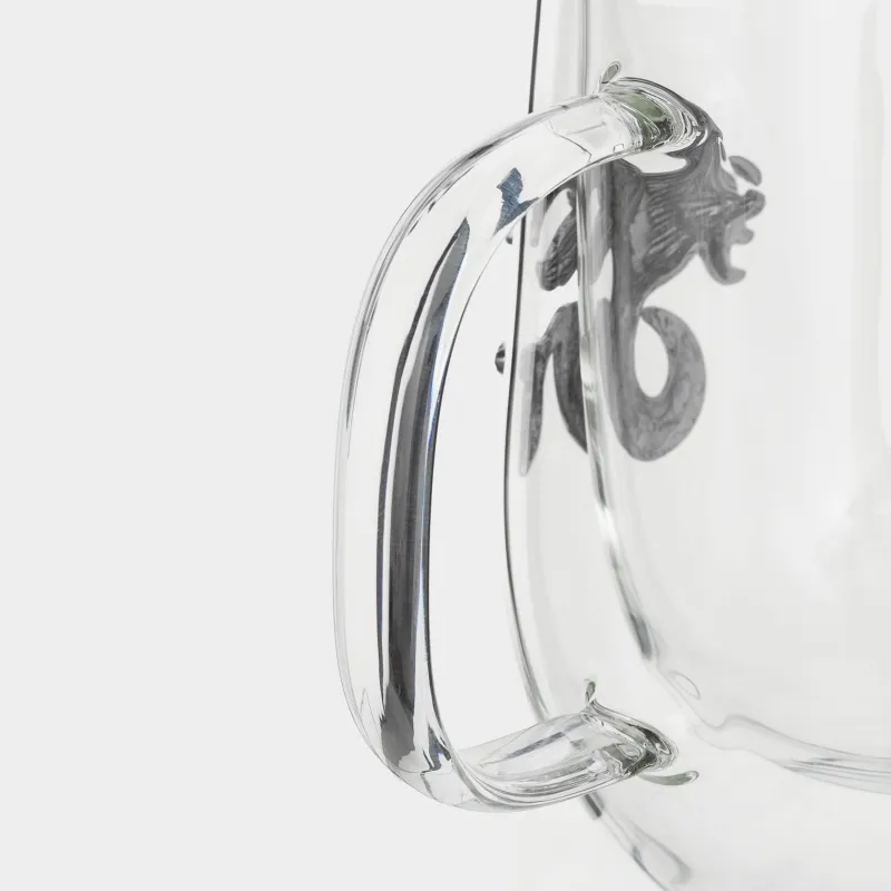 Mug, 350 ml, glass B / metal, silver, Capricorn, Air zodiac, image-2